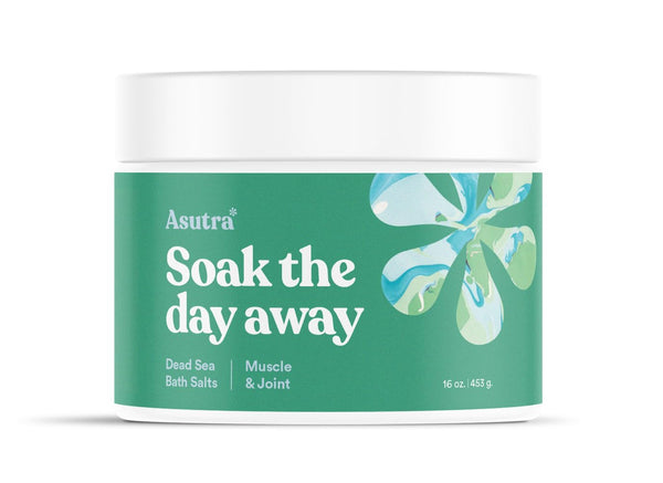ASUTRA Dead Sea Bath Salts (Muscle & Joint), 16 oz - Soak in Rich & Vital Healing Minerals - Soften & Ease Sore Muscles with Eucalyptus, Peppermint, & Clary Sage Essential Oils