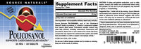 Thumbnail for Source Naturals Policosanol, Supports Cardiovascular Health* 20 Mg Tablet, 30 Count