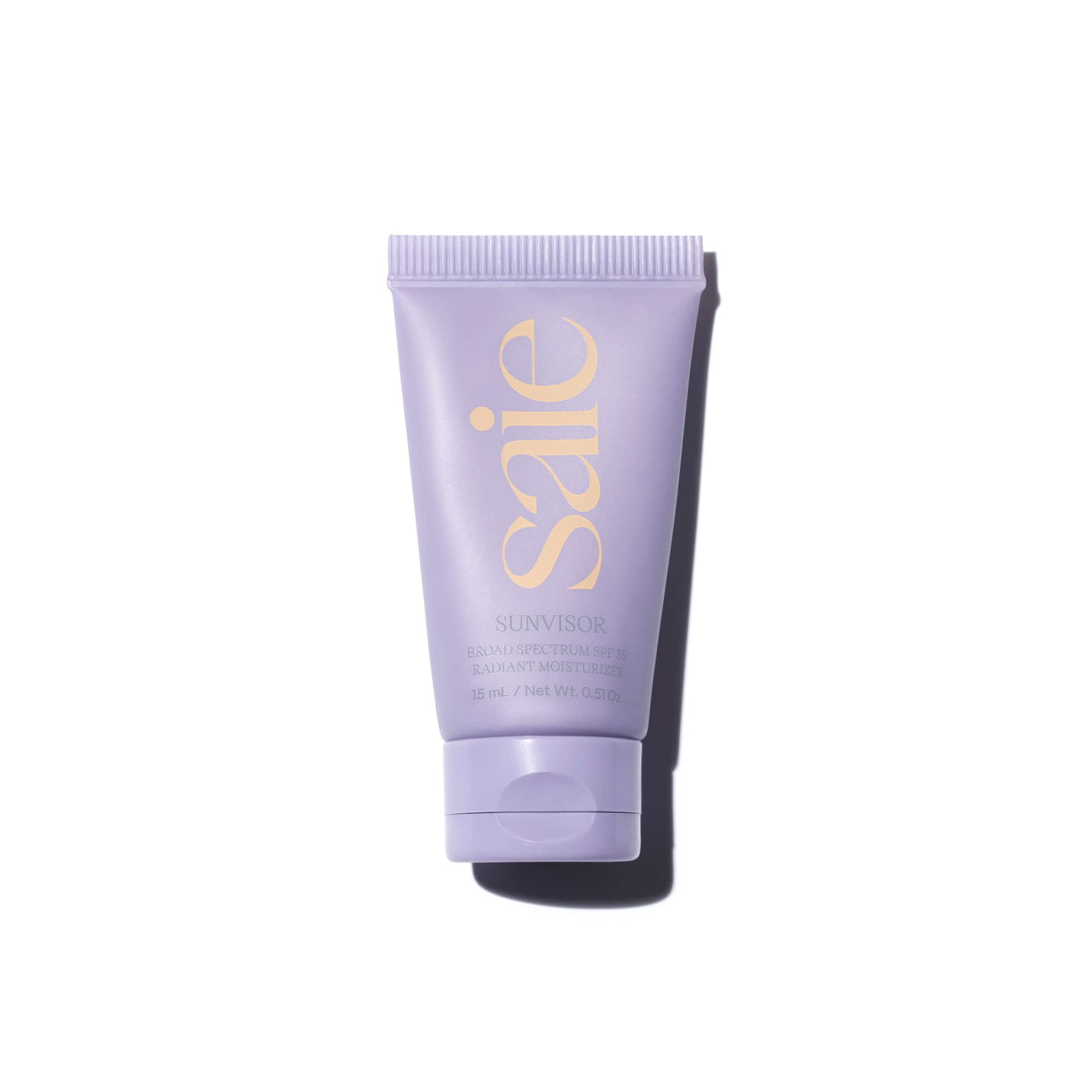 Saie Mini Sunvisor Broad Spectrum Face Sunscreen Moisturizer SPF 35 - Hydrating Daily Sunscreen with 100% Sheer Mineral Zinc Oxide, Hyaluronic Acid + Vitamin C for Radiant, Dewy Skin (0.5 fl oz)