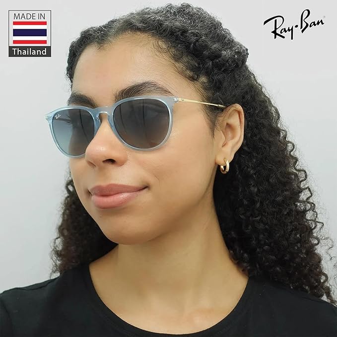 Ray-Ban RB4171 ERIKA CLASSIC Phantos Shaped Non-Polarized Sunglasses for Women – Includes Official RAYBAN Eyewear Kit – Ideal Formal & Casual Wear Sunglasses – Grey/Blue Lens