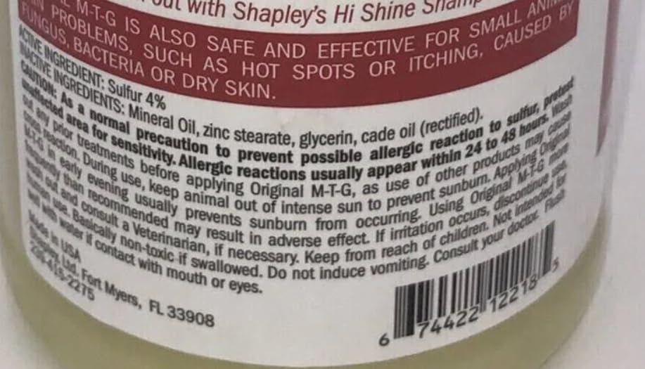 Shapley's 32 Fl Oz Original M-T-G Skin Healing and Hair Growth Skin Treatment Mane and Tail Detangler