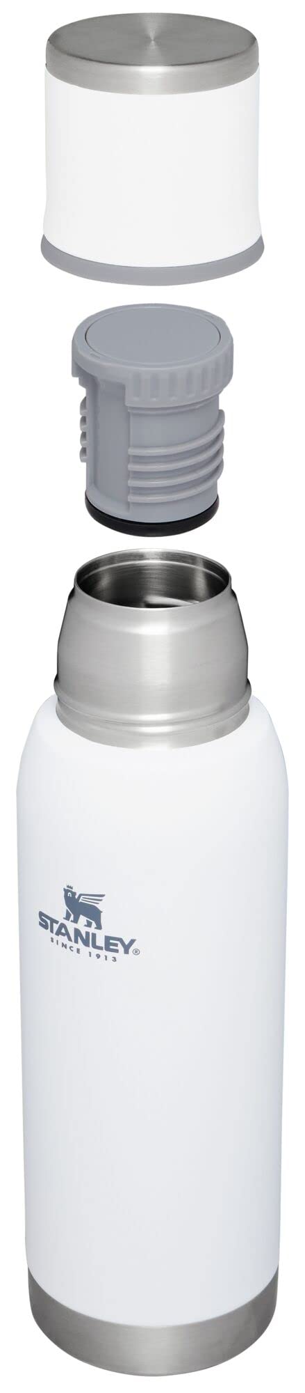 Stanley Adventure-To-Go Vacuum Bottle 25 oz | Wide Mouth with Leakproof Cup Lid | Keep Drinks Hot or Cold | Packable for Travel | Insulated Stainless Steel Thermal Bottle | BPA-Free | Polar