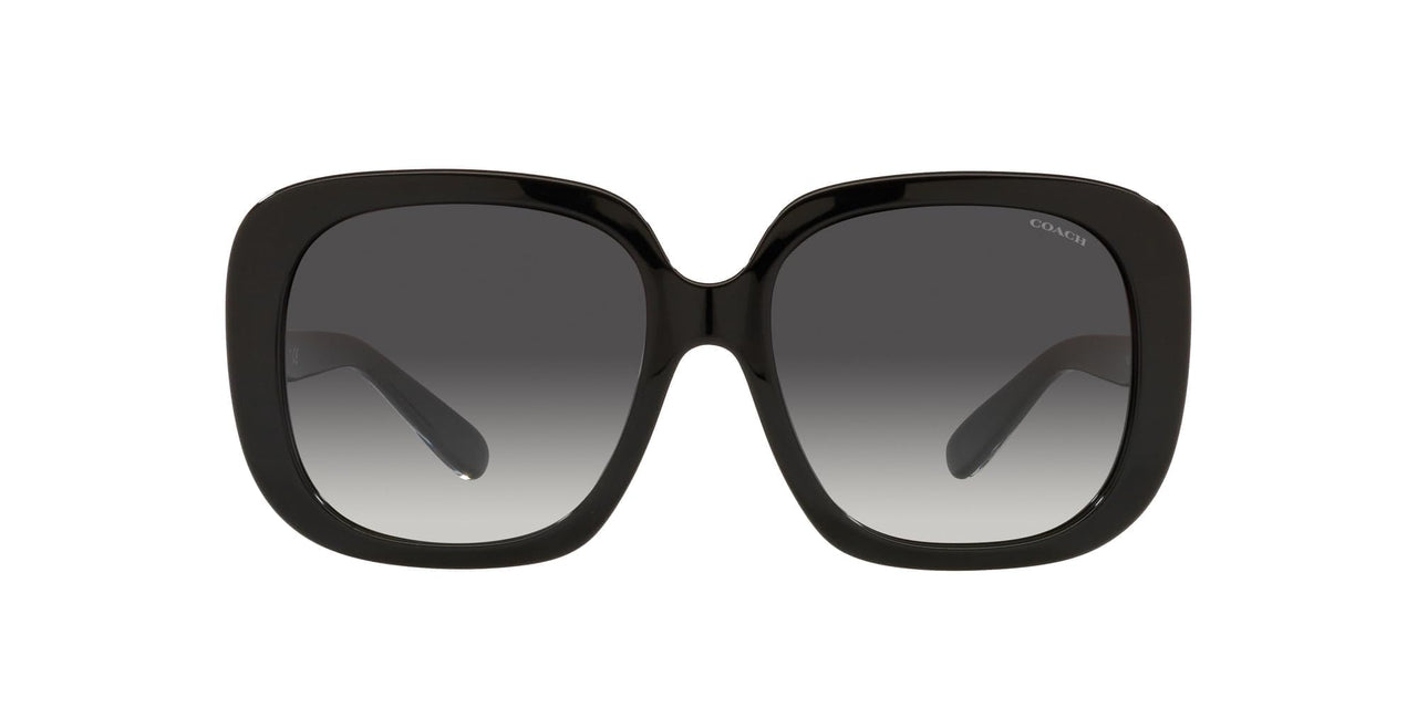 Coach HC8323U Universal Fit Sunglasses, Black/Light Grey Black Gradient, 56 mm