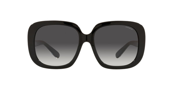 Coach HC8323U Universal Fit Sunglasses, Black/Light Grey Black Gradient, 56 mm