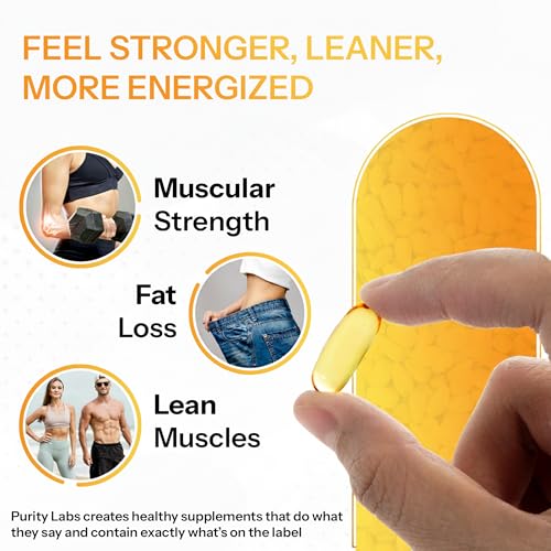 Purity Labs CLA Supplements 4500MG - Non-GMO Safflower Oil - Supports Energy, Weight Loss, Heart Health, and Muscle Health - 180 Soft gels