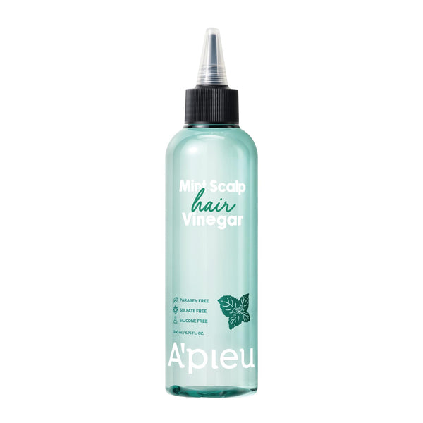 A’PIEU Mint Hair Vinegar - Instant Scalp Cooling & Detox for Oily Scalp, Buildup & Dandruff Scalp Treatment, pH-Balancing Rinse for Fresh, Shiny Hair, Korean Haircare, 6.76 fl oz