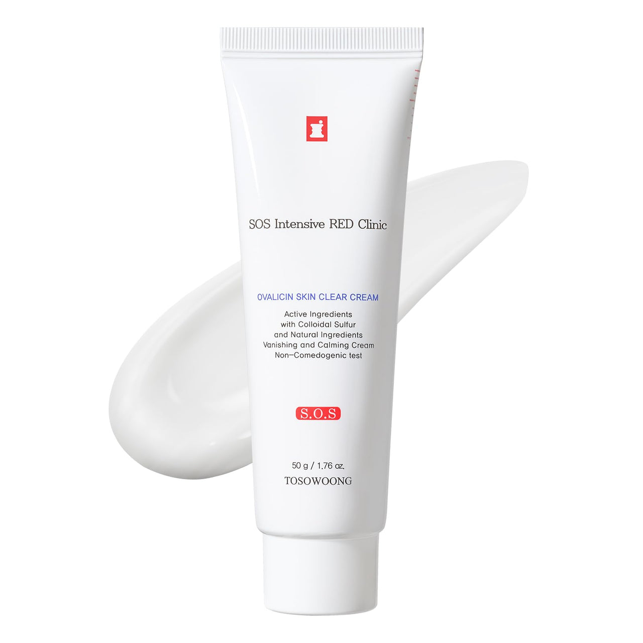 TOSOWOONG Ovalicin Skin Clear Cream, Skin Soothing, Moisturizing with Niacinamide and Sulfur, Korean Skincare, 50g, 1.76 oz.
