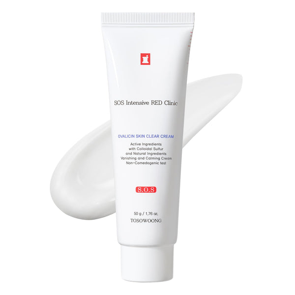 TOSOWOONG Ovalicin Skin Clear Cream, Skin Soothing, Moisturizing with Niacinamide and Sulfur, Korean Skincare, 50g, 1.76 oz.