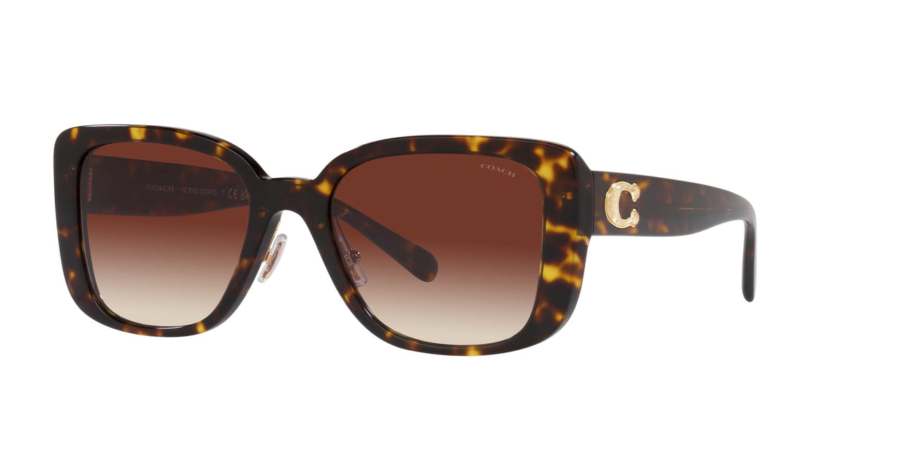 Coach Sunglasses HC 8352 512013 Cd472 Dark Tortoise Brown