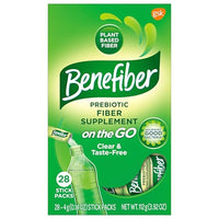 Thumbnail for Benefiber On The Go Prebiotic Fiber Supplement Powder for Digestive Health, Daily Fiber, Unflavored - 28 Sticks (3.92 Ounces)