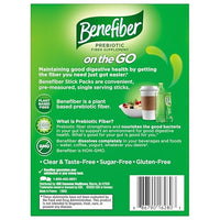 Thumbnail for Benefiber On The Go Prebiotic Fiber Supplement Powder for Digestive Health, Daily Fiber, Unflavored - 28 Sticks (3.92 Ounces)