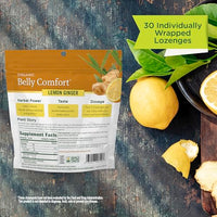 Thumbnail for Traditional Medicinals Organic, Belly Comfort Lozenges, Lemon Ginger - Supports Nausea Relief and Occasional Indigestion - Non-GMO, Stimulant-Free - 30 Individually Wrapped Lozenges