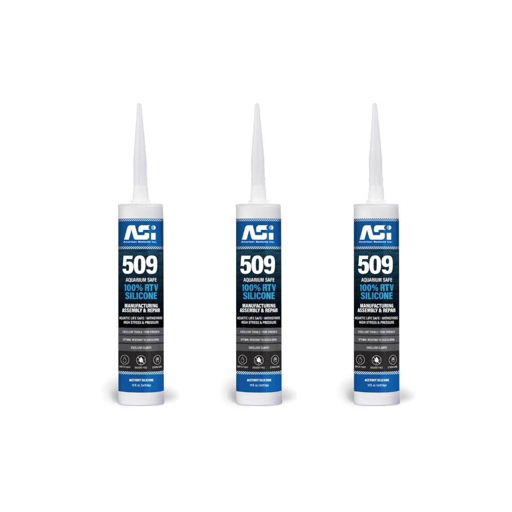 Black Aquarium Silicone Sealant - 10.2 Fluid oz Cartridge-3pack