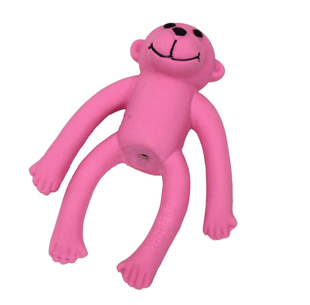 4 Inch Tiny Latex Dog Toy Cute Little Mini Monkey Squeaker for Small Breeds and Puppies (Rainbow)
