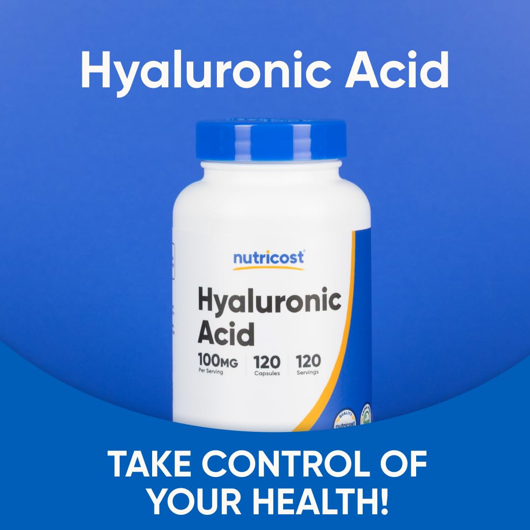 Nutricost Hyaluronic Acid Capsules 100mg,120 Vegetarian Capsules - Gluten Free, Non-GMO