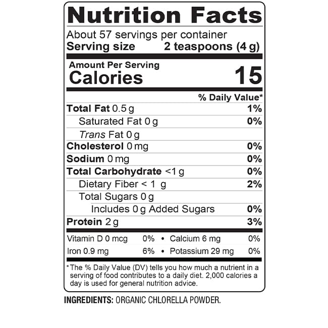 Bare Organics 12522 Chlorella Powder, 8 Ounce