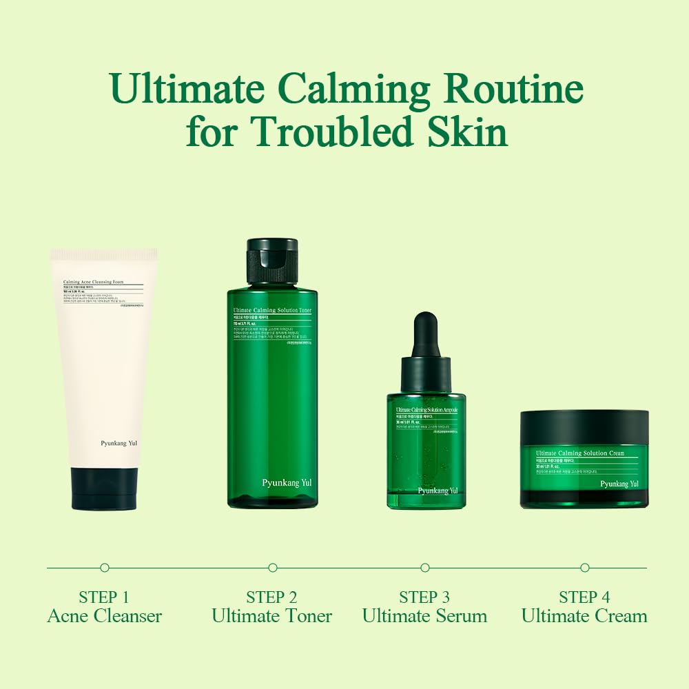 [PKY] Pyunkang Yul Ultimate Calming Solution Ampoule for Sensitive Skin with Patented Ingredients, Serum Intensely Calms & Soothes Redness with Cica & Tea Tree, Korean Skincare (1.01 Fl. Oz, 30ml)