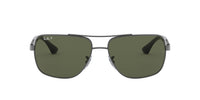 Thumbnail for Ray-Ban Men's RB3483 Metal Square Sunglasses, Gunmetal/Polarized Green, 60 mm