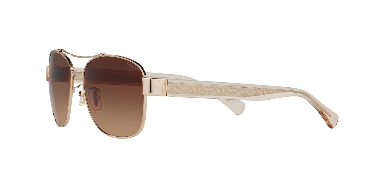 Coach HC7064 Sunglasses, Light Gold/Brown Gradient, 56 mm