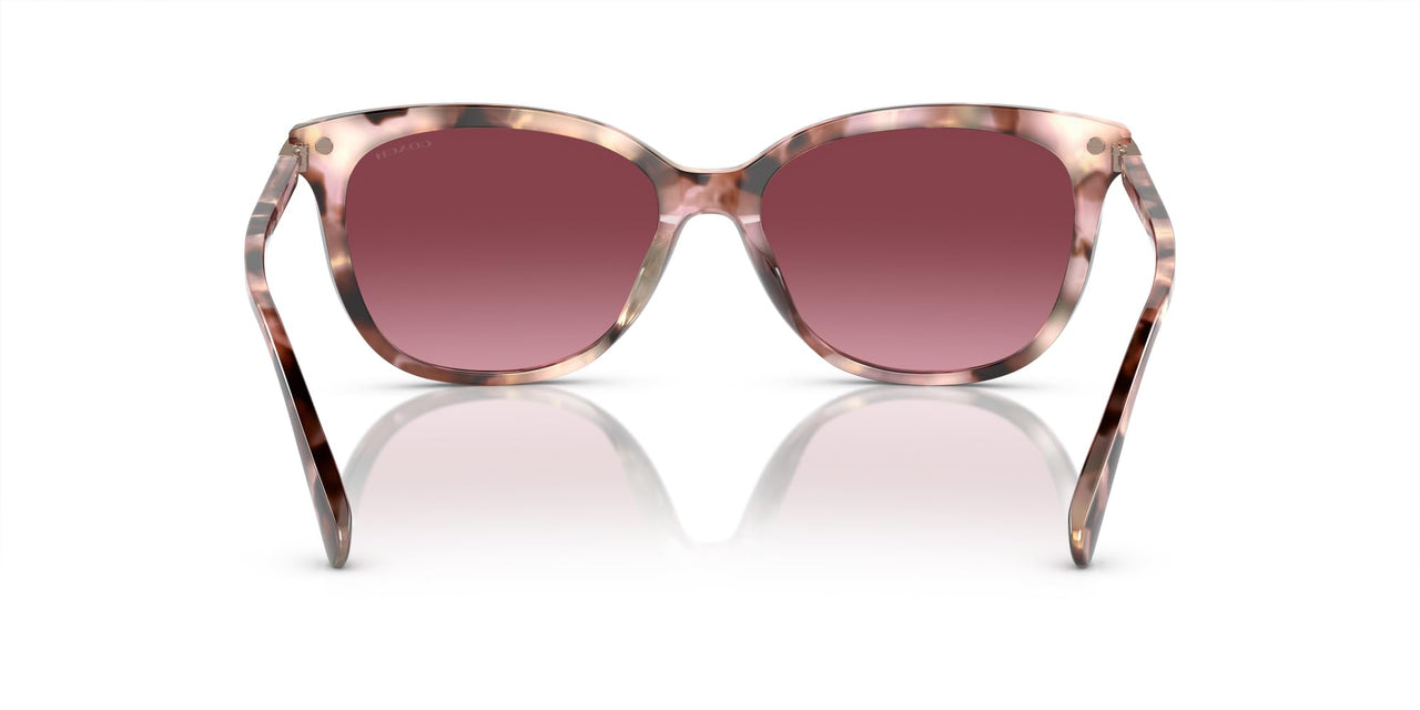 Coach HC8378U Universal Fit Sunglasses, Rose Pearl Tortoise/Burgundy Gradient, 57 mm