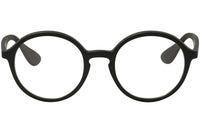 Thumbnail for Ray-Ban RX7075 Round Prescription Eyeglass Frames, Rubber Black & Black/Demo Lens, 49 mm