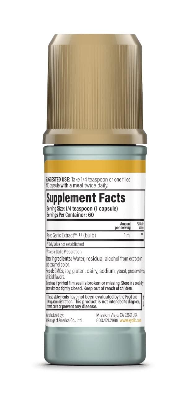 Kyolic Aged Garlic Extract Cardiovascular Health*, Liquid 2 Ounces (60 ml)
