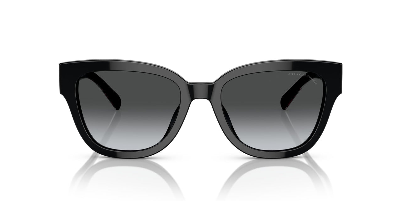 Coach HC8379U Universal Fit Sunglasses, Black/Grey Gradient Polarized, 54 mm
