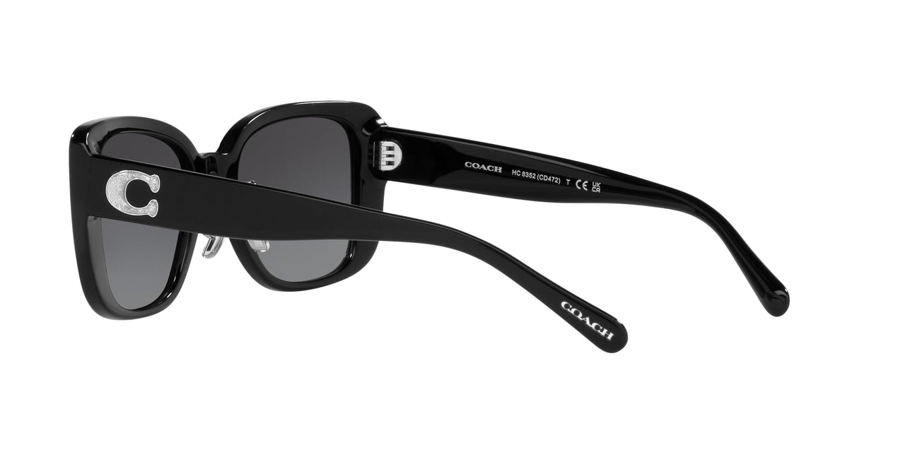 Coach HC8352 Sunglasses, Black/Grey Gradient, 54 mm
