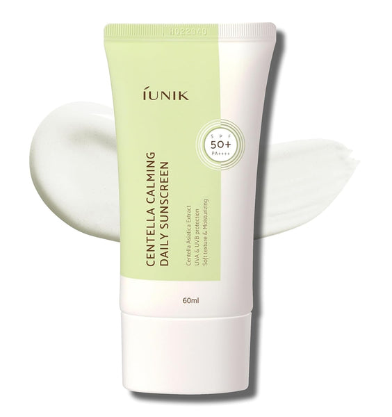 IUNIK Centella Calming Moisture Daily Sunscreen SPF 50+ PA++++ Matte & No White Cast Centella Asiatica Dry Oily Sensitive Vegan Korean Skincare