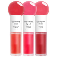 Thumbnail for NOONI Vegan Appleseed Lip Oil Set - Appleberry & Applecherry & Appleplum | Long-Lasting, Moisturizing, Plumping, Revitalizing for Dry Lips, Waterproof, No Peel Off, 0.12 FL Oz x 3ea