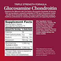 Thumbnail for 21st Century Glucosamine Chondroitin 750/600mg - Triple Strength, Tablets, 150 Count