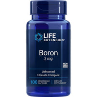 Thumbnail for Life Extension Boron 3 mg, Vitamin B2, Supports Healthy Bones, Optimal Bone Metabolism, Immune Function, Nervous System Health, Gluten Free, Non-GMO, Vegetarian, 100 Capsules