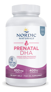 Thumbnail for Nordic Naturals Prenatal DHA, Unflavored - 180 Soft Gels - 830 mg Omega-3 + 400 IU Vitamin D3 - Supports Brain Development in Babies During Pregnancy & Lactation - Non-GMO - 90 Servings