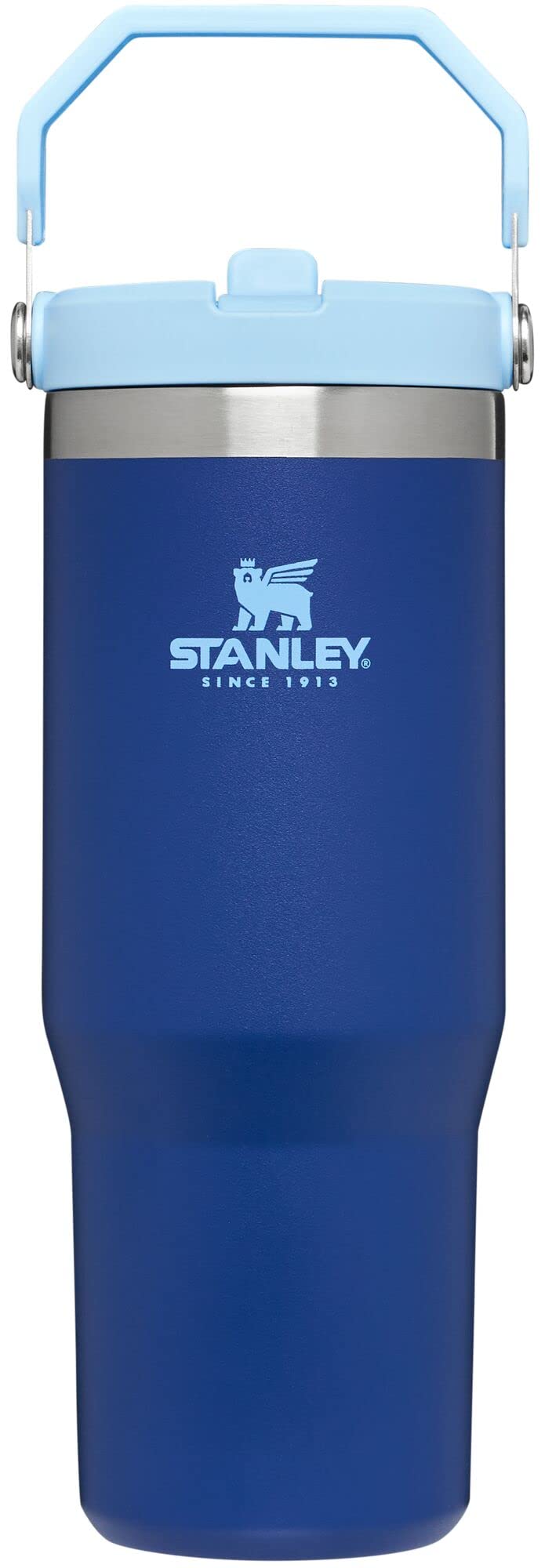 STANLEY IceFlow Flip Straw Tumbler with Handle 30 oz | Twist On Lid and Flip Up Straw | Leak Resistant Water Bottle | Insulated Stainless Steel |BPA-Free | Lapis