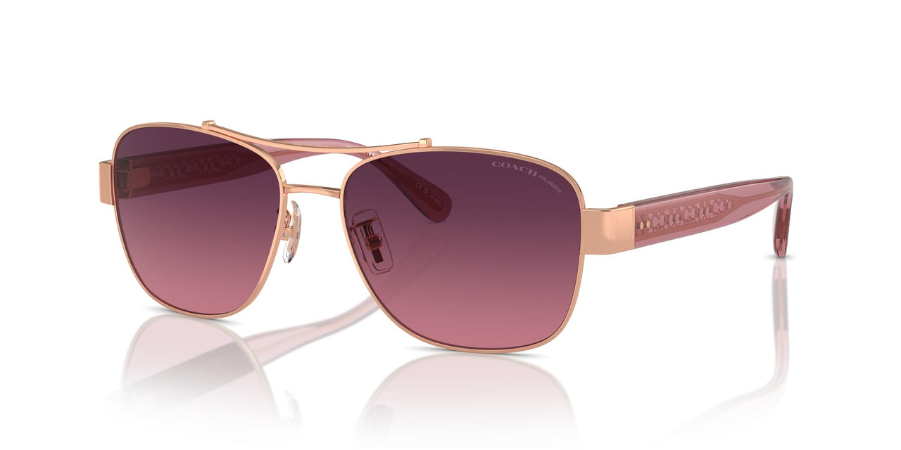 COACH Sunglasses HC 7161 9331F4 Cr617 Shiny Rose Gold Burgundy