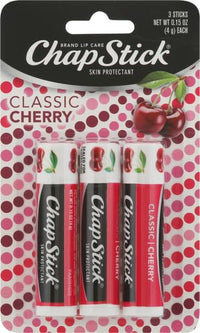 Thumbnail for ChapStick Classic Skin Protectant Flavored Lip Balm Tube, Cherry Flavor, 0.15 Ounce (Pack of 3)