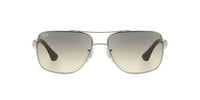 Thumbnail for Ray-Ban Men's RB3483 Metal Square Sunglasses, Silver/Grey Gradient, 60 mm