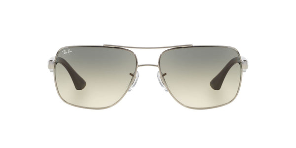 Ray-Ban Men's RB3483 Metal Square Sunglasses, Silver/Grey Gradient, 60 mm