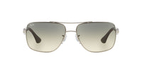 Thumbnail for Ray-Ban Men's RB3483 Metal Square Sunglasses, Silver/Grey Gradient, 60 mm