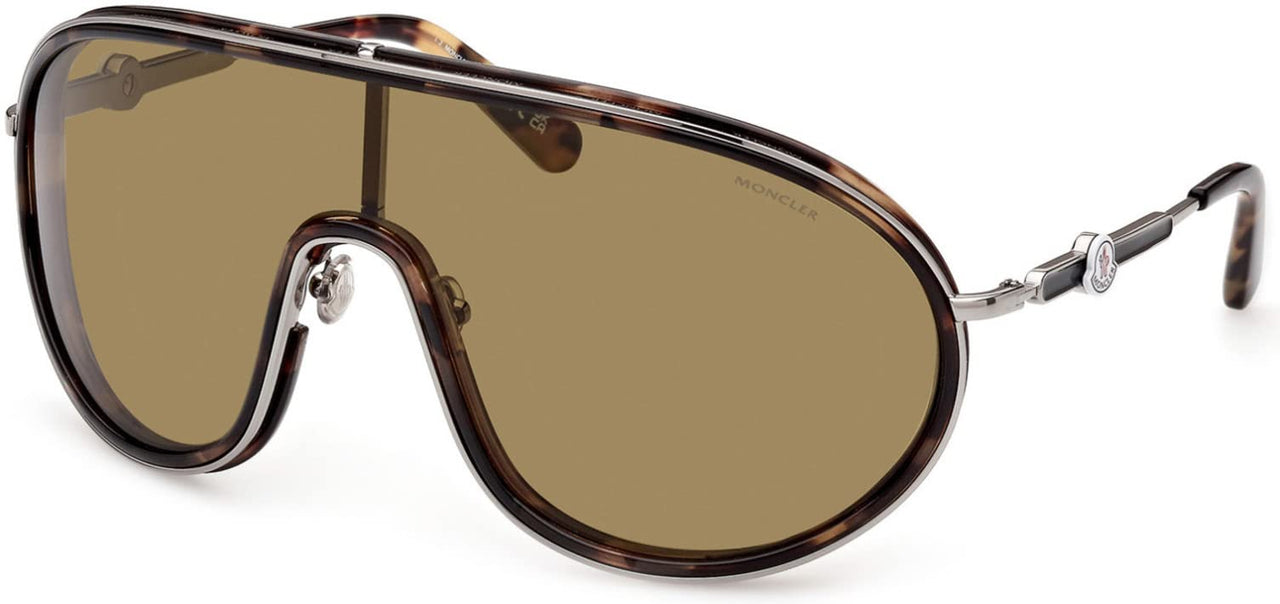 Sunglasses Moncler ML 0222 Vangarde 55N Olive Havana, Light Ruthenium/Lenses