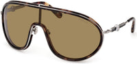 Thumbnail for Sunglasses Moncler ML 0222 Vangarde 55N Olive Havana, Light Ruthenium/Lenses