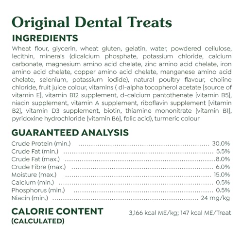 Greenies Veterinarian-Recommended Adult Natural Dental Dog Treats Regular Size, Dog Dental Chews, Original Flavor, 27 oz. Pack, 27 Count