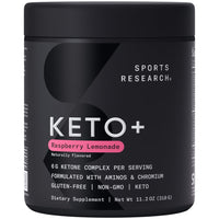 Thumbnail for Sports Research® Keto Plus Exogenous Ketones with goBHB® - Premium Keto Powder Supporting Ketosis, Energy & Cognitive Function - Keto Certified · Vegan Friendly · 30 Servings (Raspberry Lemonade)