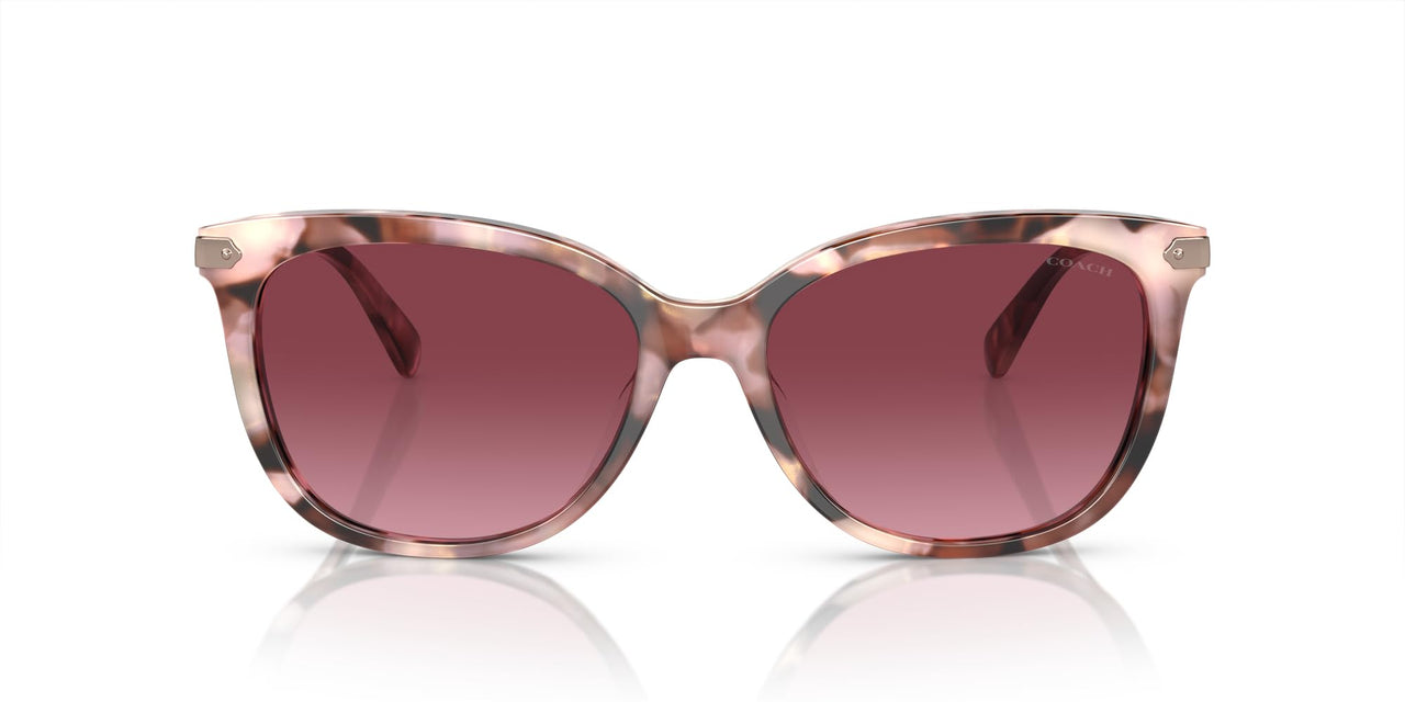 Coach HC8378U Universal Fit Sunglasses, Rose Pearl Tortoise/Burgundy Gradient, 57 mm