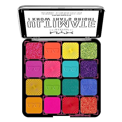 NYX PROFESSIONAL MAKEUP, Ultimate Shadow Palette, Eyeshadow Palette - I Know That's Bright