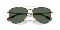 Thumbnail for COACH Men's HC7164 Aviator Sunglasses, Antique Gold/Tokyo Tortoise/Green Solid, 59 mm