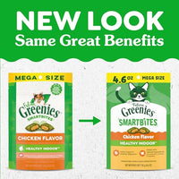 Thumbnail for Greenies Feline Smartbites, Cat Treats Healthy Recipe, Indoor Cat Treats, Chicken Flavor, 4.6 oz. Pack