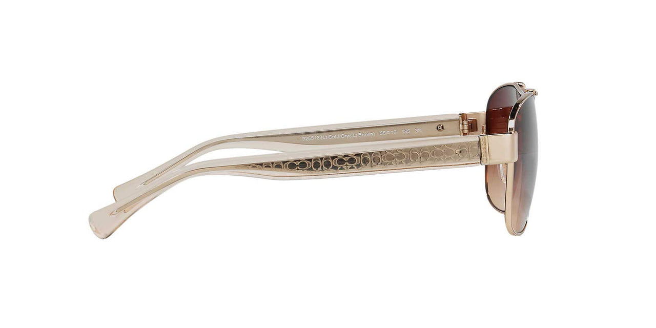 Coach HC7064 Sunglasses, Light Gold/Brown Gradient, 56 mm