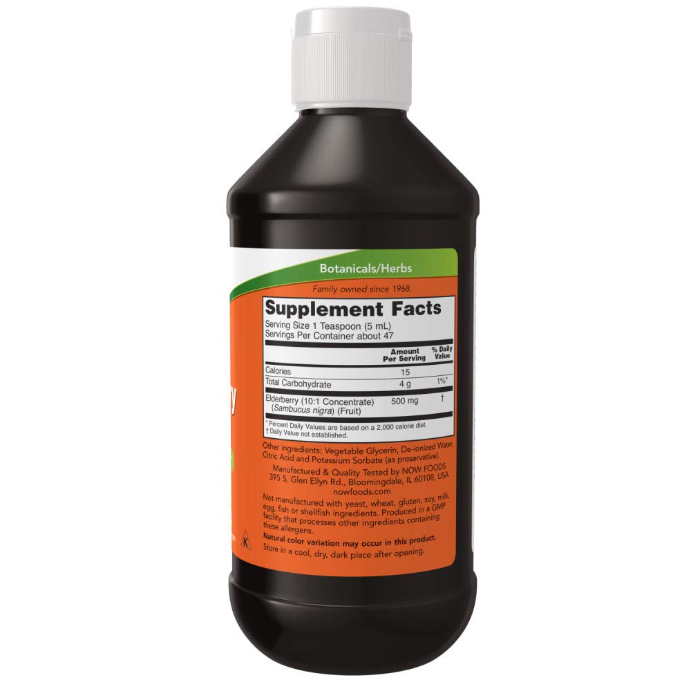 NOW Foods Elderberry Liquid, 8 Oz (Pack of 2)