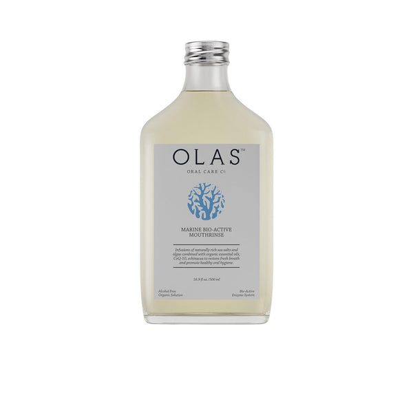 Olas Alcohol Free Mouthwash & Oral Rinse - Marine Bio-Active Mouth Rinse With Essential Oils & Antioxidants for a Healthy Oral Microbiome - Fluoride Free Natural Mouthwash (500 ml)